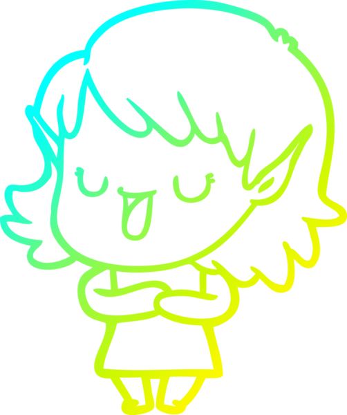 Bir insan tarafından çizilmiş soğuk gradyan çizgi çizimi.