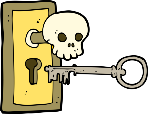 Bir insan tarafından çizilmiş karikatürümsü kapı kolu.