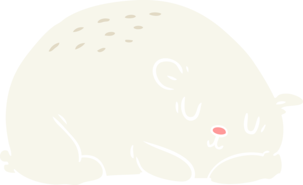 Bir insan tarafından çizilmiş düz renkli kutup ayısı.