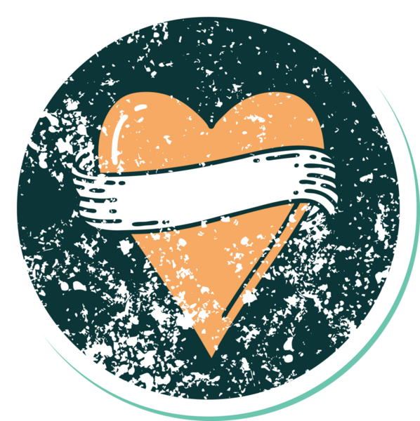 Bir insan tarafından çizilmiş kalp ve bayrağın sembolik depresif dövme şekli