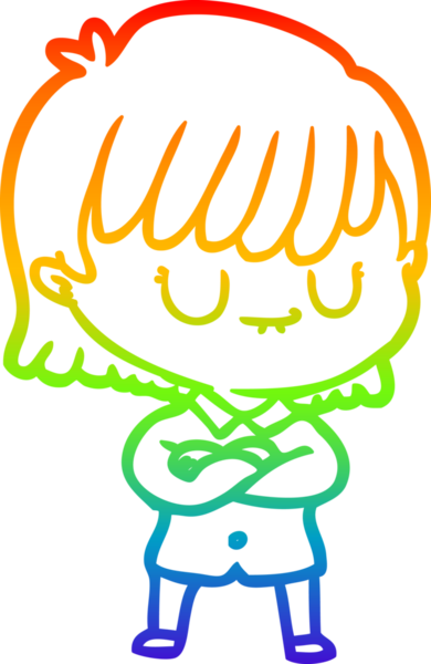 gökkuşağı gradyan çizimi bir insan tarafından çizilmiş bir karikatür kadın