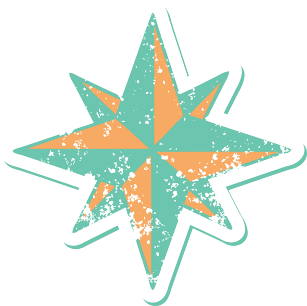 Bir insan tarafından çizilmiş bir yıldızın sembolik dövmeli görüntüsü