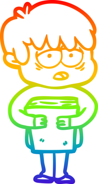 Gökkuşağı gradyan çizgi çizimi. Bir insan tarafından çizilmiş, tükenmiş bir çocuğun kitabı.