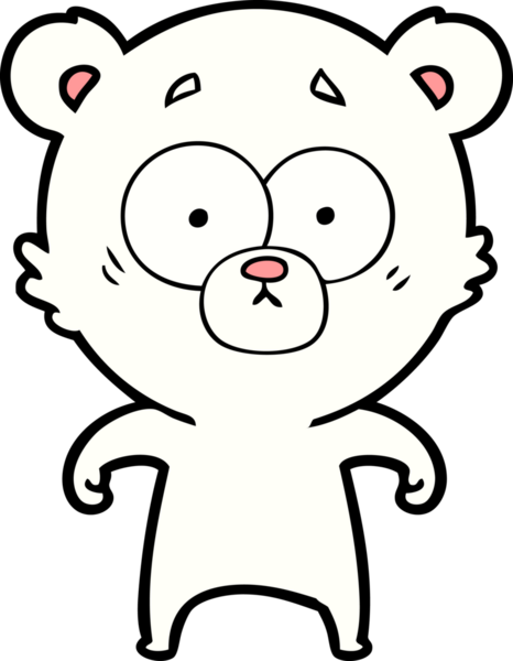 Bir insan tarafından çizilmiş kutup ayısı karikatürü