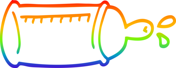 gökkuşağı gradyan çizgi çizimi bir insan tarafından çizilmiş bebek şişesi