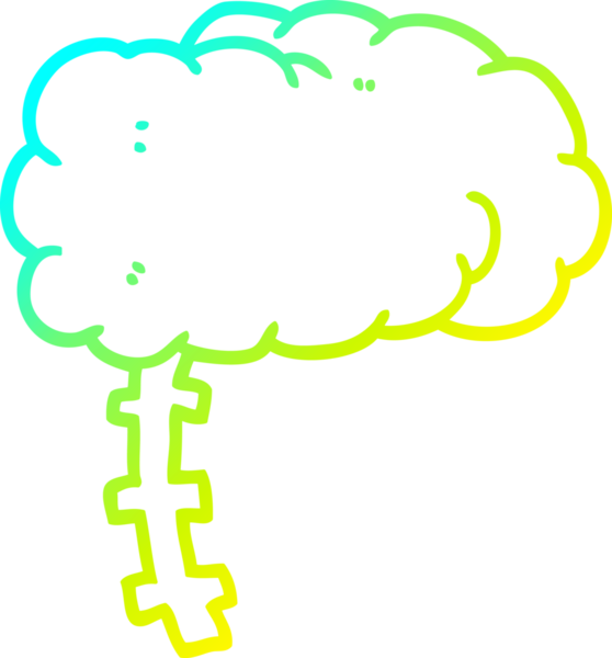 Bir insan tarafından çizilmiş bir karikatür beyin çizimi.