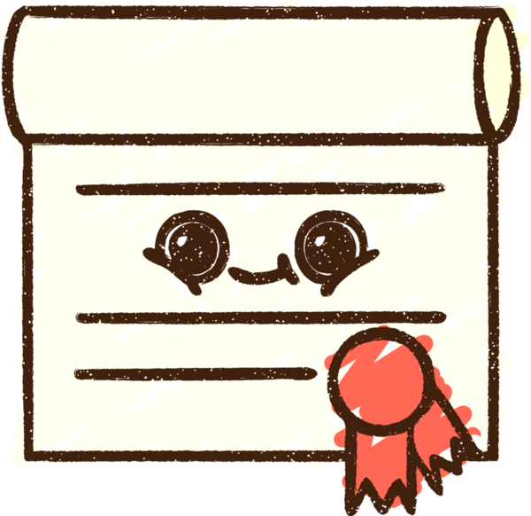 Bir insan tarafından çizilmiş Sertifika Tebeşiri