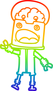 gökkuşağı gradyan çizgisi bir insan tarafından çizilmiş robot çizgi