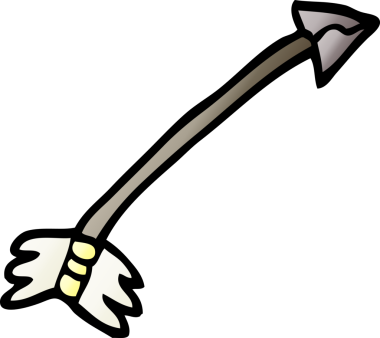 Bir insan tarafından çizilmiş karalama uçan ok.