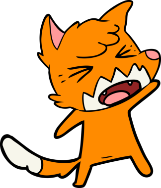 Bir insan tarafından çizilmiş kızgın çizgi film tilkisi.