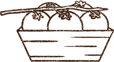 Bir insan tarafından çizilmiş taze domatesler.