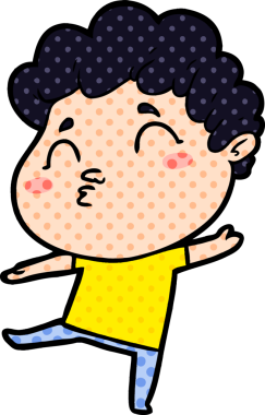 Çizgi film adamı somurtuyor Bir insan tarafından çizilmiş