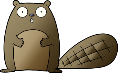 bir insan tarafından çizilmiş karikatür kunduzu