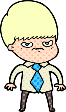 Bir insan tarafından çizilmiş çizgi film çocuğu.