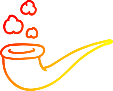 Bir insan tarafından çizilmiş sigara piposunun sıcak çizgi çizimi