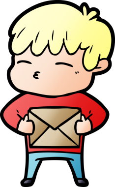 Bir insan tarafından çizilmiş meraklı bir çocuk.