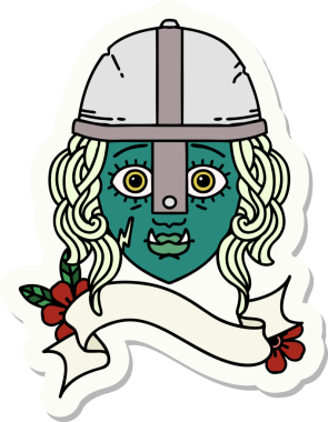 Bir insan tarafından çizilmiş Ork Savaşçısı karakterinin çıkartması.