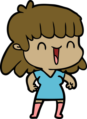 Bir insan tarafından çizilmiş karikatür kadın.