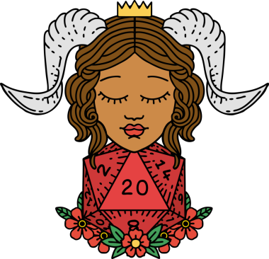 Retro Dövme Biçimi Bir insan tarafından çizilmiş doğal 20 d20 zar atışıyla düzenleniyor