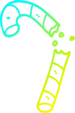 Soğuk gradyan çizgi çizimi bir insan tarafından çizilmiş xmas şeker çubuğu