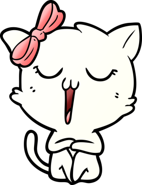 Bir insan tarafından çizilmiş çizgi film kedisi.