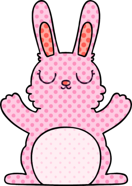 Bir insan tarafından çizilmiş tuhaf çizgi film tavşanı.