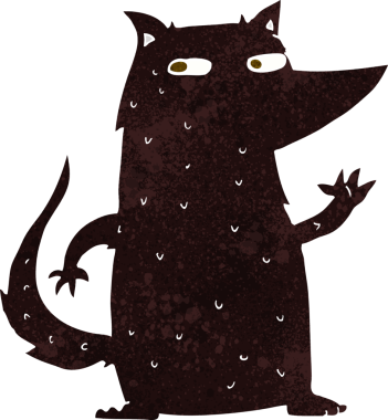 Bir insan tarafından çizilmiş bir kurt çizimi.