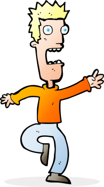 Bir insan tarafından çizilmiş çığlık atan adam çizgi filmi.