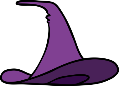 Bir insan tarafından çizilmiş bir cadı şapkası karalaması.