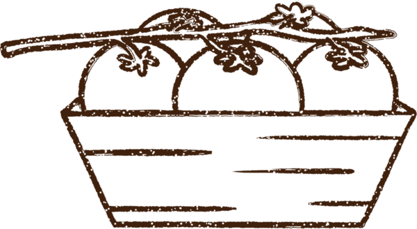 Bir insan tarafından çizilmiş taze domatesler.