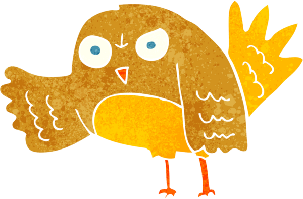 Bir insan tarafından çizilmiş kızgın çizgi film kuşu.