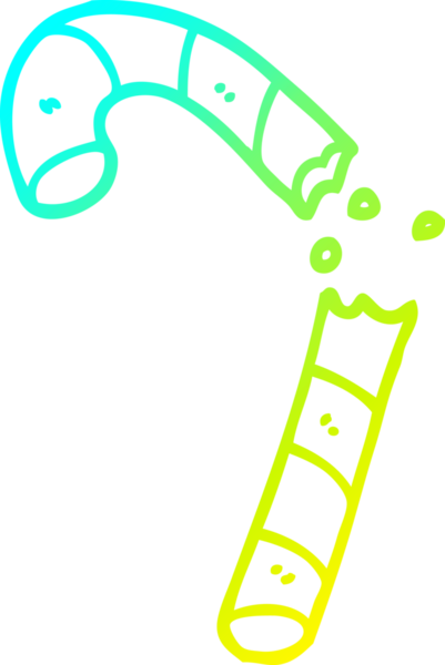 Soğuk gradyan çizgi çizimi bir insan tarafından çizilmiş xmas şeker çubuğu