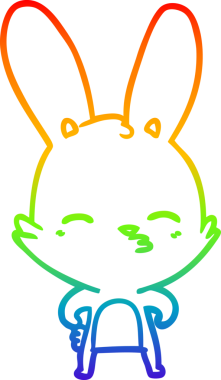 gökkuşağı gradyan çizimi bir insan tarafından çizilmiş meraklı tavşan çizgi filmi