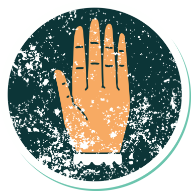 Bir insan tarafından çizilmiş sembolik dövmeli bir el resmi