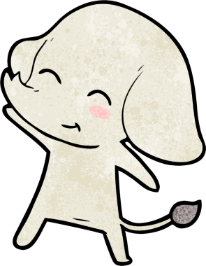 Bir insan tarafından çizilmiş şirin bir fil.