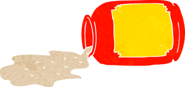 Bir insan tarafından çizilmiş karikatür kavanozu.