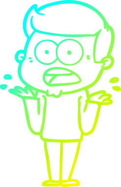 Bir insan tarafından çizilen bir karikatürün soğuk gradyan çizimi.