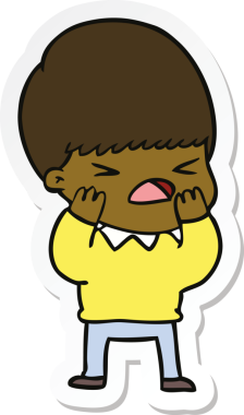 Bir insan tarafından çizilmiş bir karikatür çıkartması.