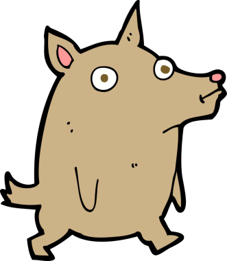 Bir insan tarafından çizilmiş komik küçük köpek.