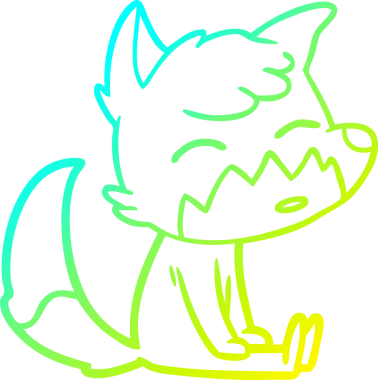 Bir insan tarafından çizilmiş bir tilki çizgi çizimi.