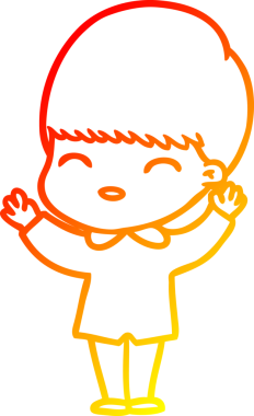 Bir insan tarafından çizilmiş mutlu çizgi film çocuğu çizimi.