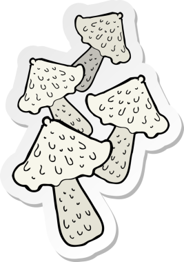 Bir insan tarafından çizilmiş bir mantar çıkartması.