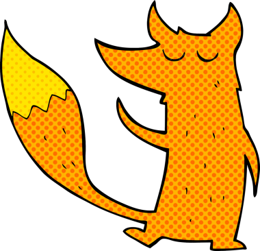 bir insan tarafından çizilmiş tilki çizgi filmi