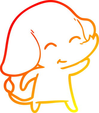 Bir insan tarafından çizilmiş şirin bir fil çizimi.