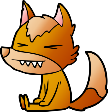 Bir insan tarafından çizilmiş tilki çizgi film karakteri