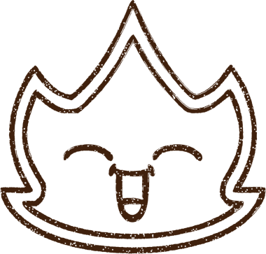 Bir insan tarafından çizilen Mutlu Ateş Kömürü Çizimi