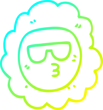 Bir insan tarafından çizilmiş bir ayçiçeğinin soğuk çizgi çizimi