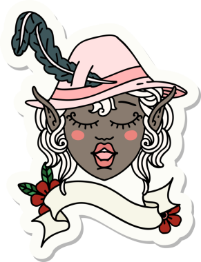 Bir insan tarafından çizilmiş bir elf şair karakteri çıkartması.