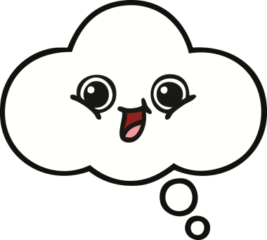 Bir insan tarafından çizilmiş güzel bir düşünce balonu karikatürü.