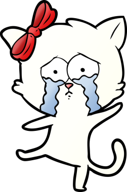 Bir insan tarafından çizilmiş çizgi film kedisi.